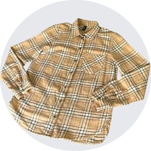 H&M Women’s Button-Down Shirt - Tan Size 0